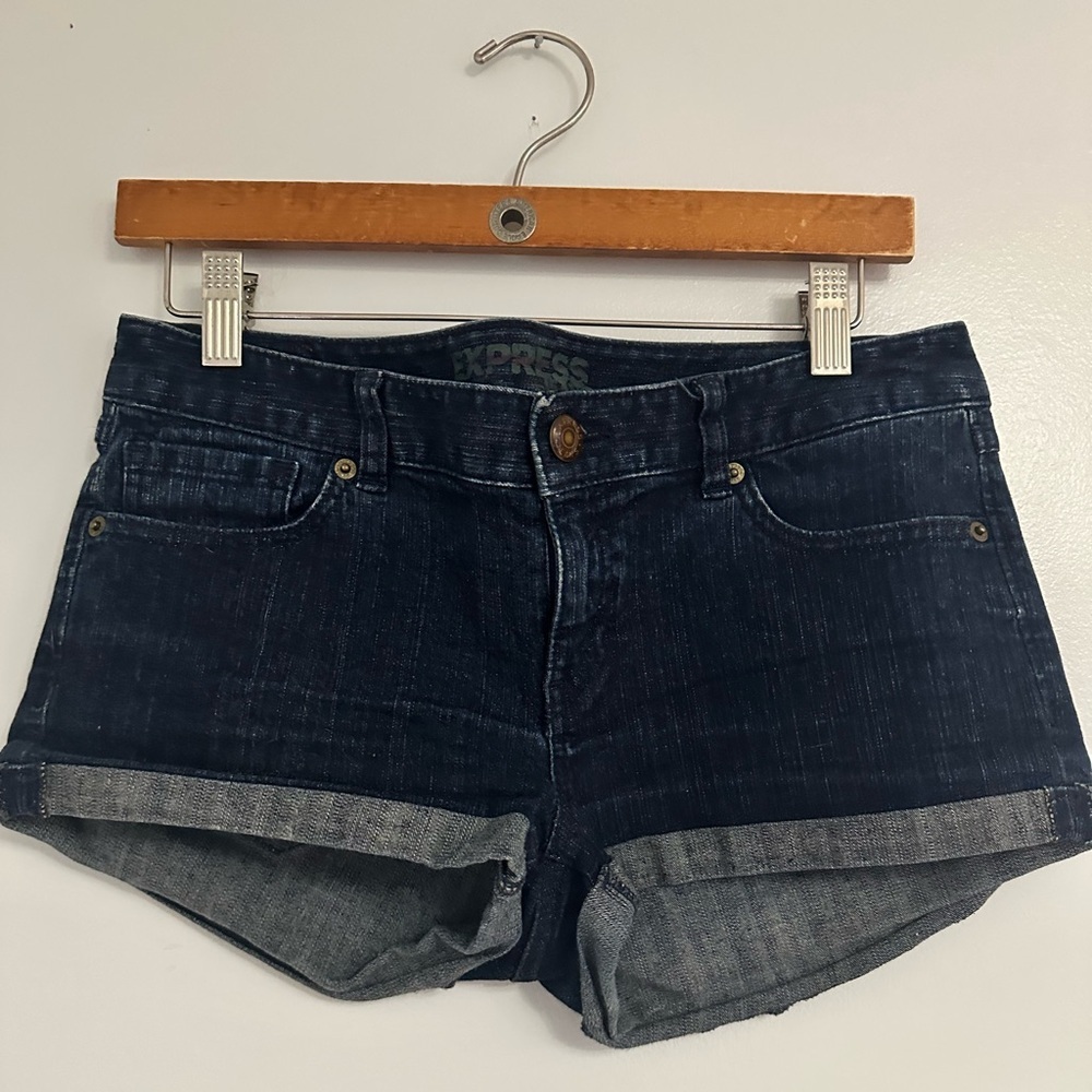 Express Denim Shortie Shorts - Picture 1 of 1